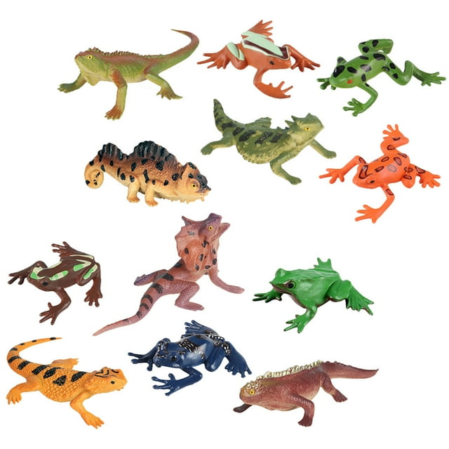Eease 3 Sets Forest Animal Figurines Realistic Rainforest Woodland Animals Toy Set Animal Statues