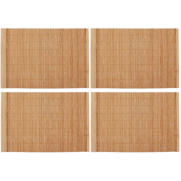 Eease 4 Pcs Fashion Bamboo Wood Placemats Anti-Slip Table Mat Waterproof Placemats