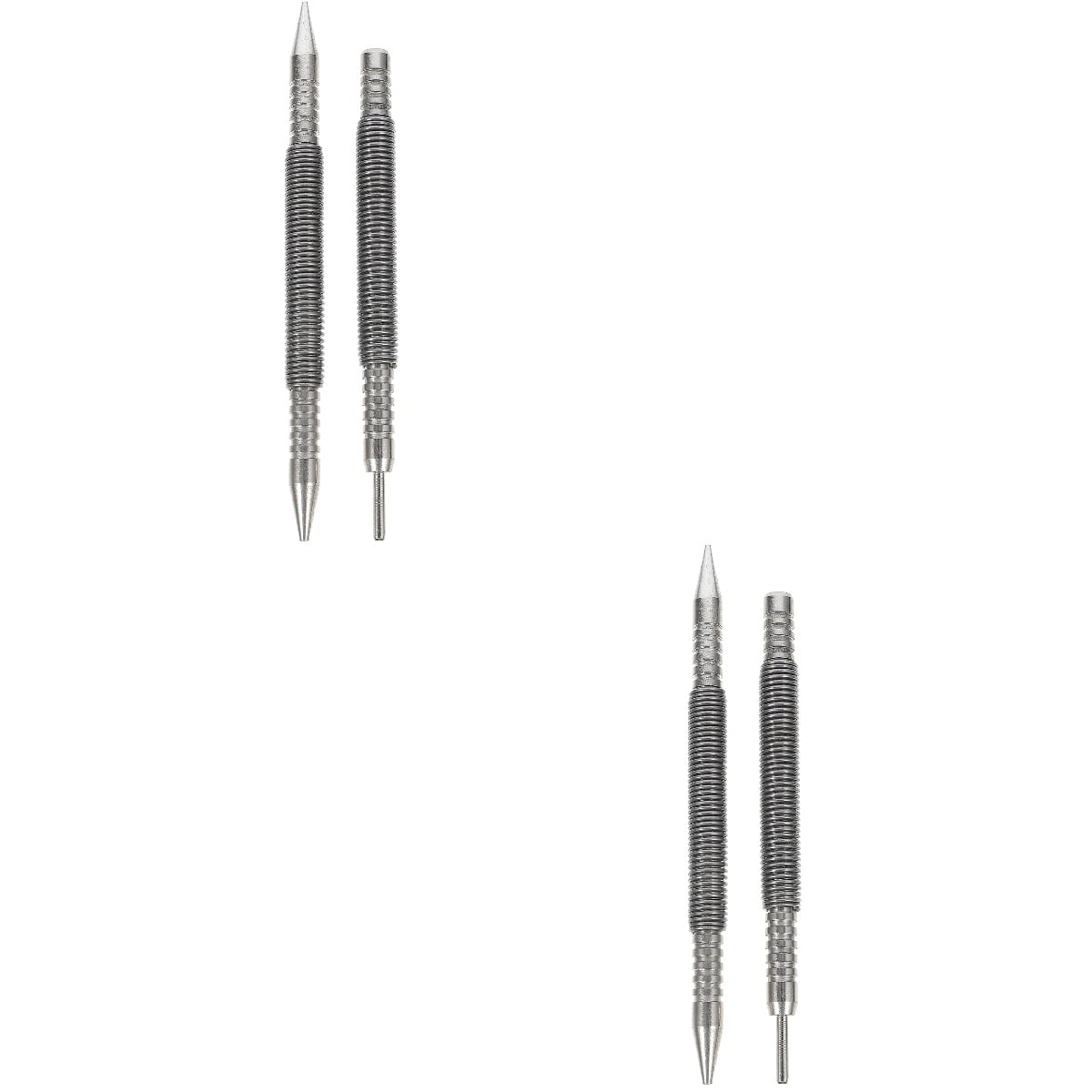 Eease 4 pcs Nail Tool Center Punch Carbon Steel Spring Loaded Nail Set