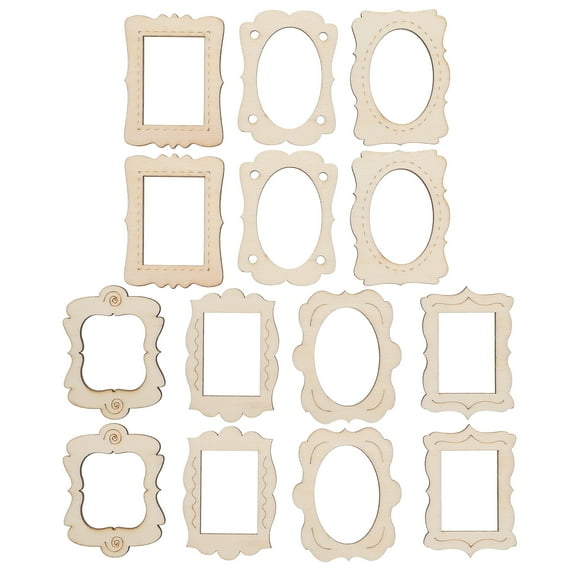 Eease 40pcs Rustic Unfinished Wood Picture Frame Set for DIY Arts and Crafts