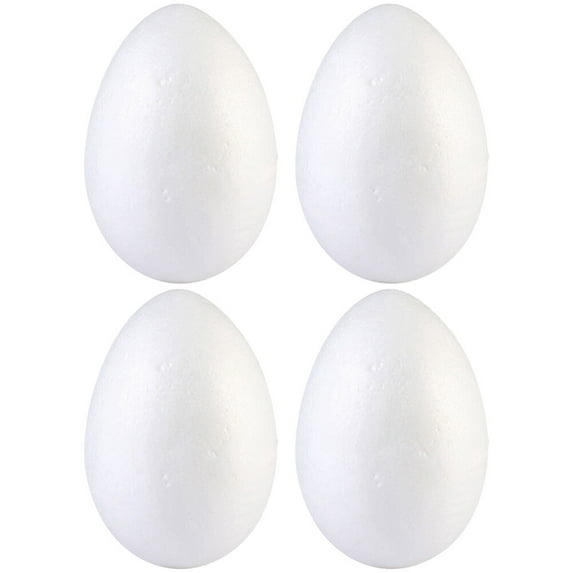 Eease 4PCS Foam Eggs 6Inch Smooth White Easter Eggs for DIY Projects