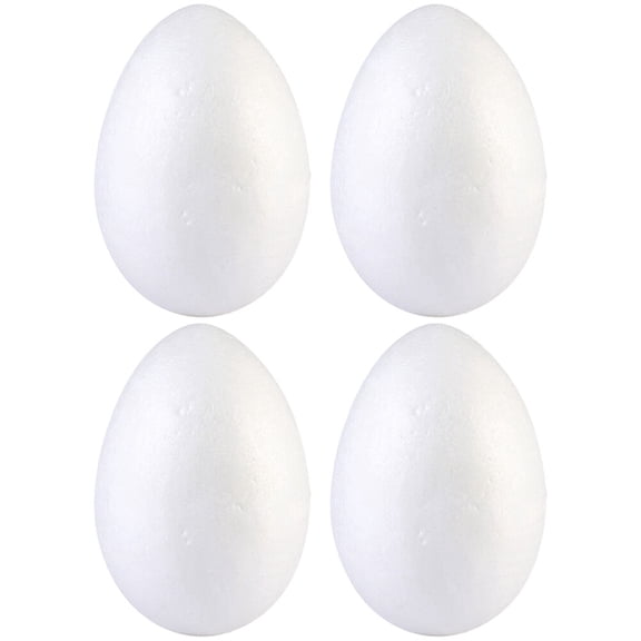 Eease 4PCS Foam Eggs 6Inch Smooth White Easter Eggs for DIY Projects