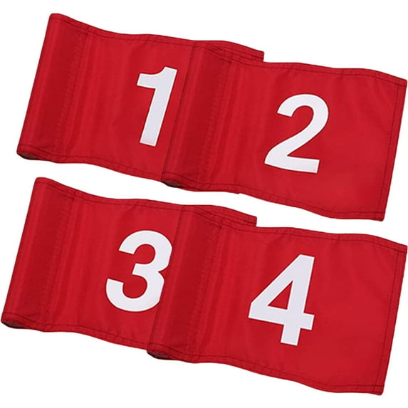 Tineasur Golfing Court Flags Red, Lightweight, Fine Workmanship, Easy to Carry and Store 4Pcs