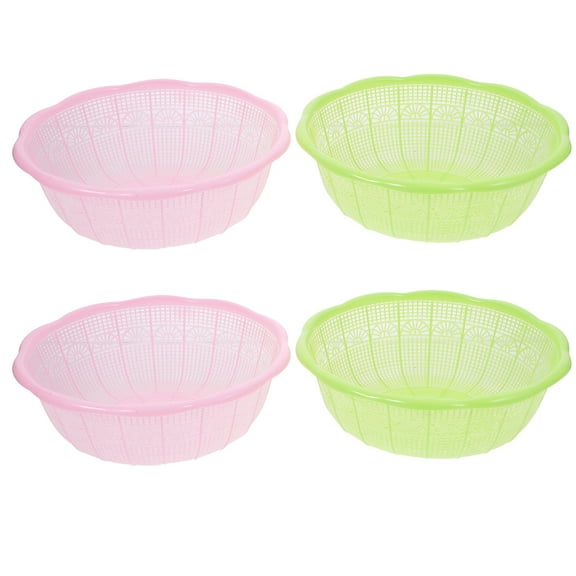 Eease 4pcs Plastic Kitchen Colander Strainer Set for Fruit Vegetables Beans Peas