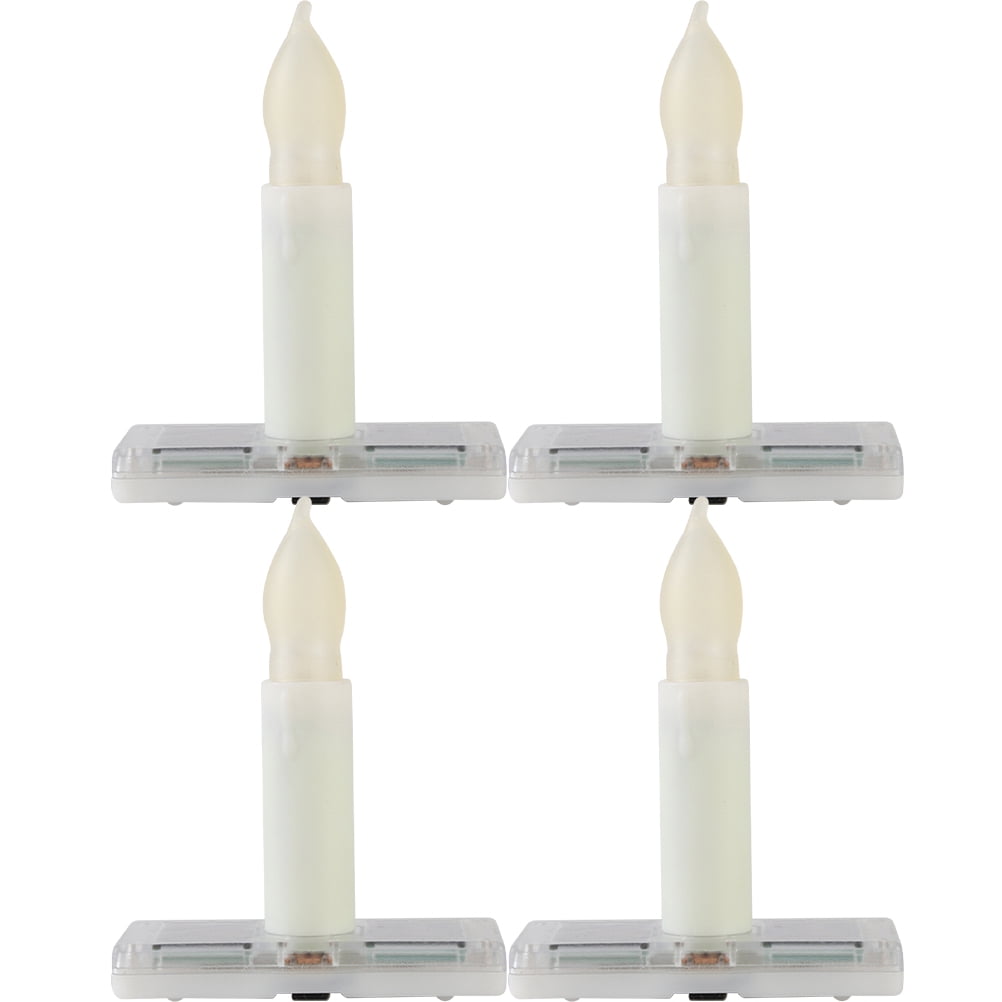 4-Pack Solar Powered LED Flameless Taper Candles – Warm White Flickering Light For Indoor/Outdoor Decor