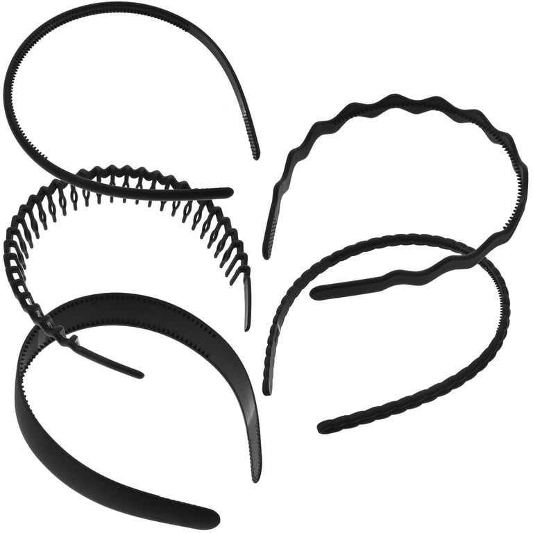 Pack of 5 Wide Hard Plastic Teeth Headbands for Women Girls Sports Casual Amazon.com : Yeshan Plastic Teeth Headbands, Wavy Headbands  main image 2
