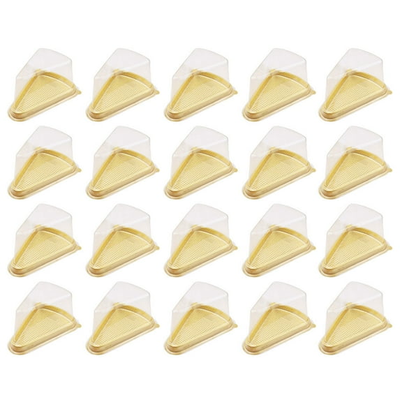 50PCS Triangle Cake Boxes Transparent Mousse Packaging Box Golden