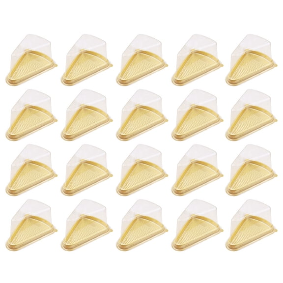 50PCS Triangle Cake Boxes Transparent Mousse Packaging Box Golden