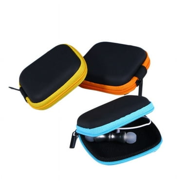 SUNGUY [5-Pack Earbud Case, Portable EVA Small Earbuds Carrying Case Storage Bag Organizer With Carabiners For Earphones, Earbuds, Earpieces, SD Memory Card, Camera Chips