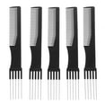 thumbnail image 1 of Eease 5pcs Carbon Lift Teasing Combs with Metal Prong Stainless Steel Hair Salon, 1 of 5