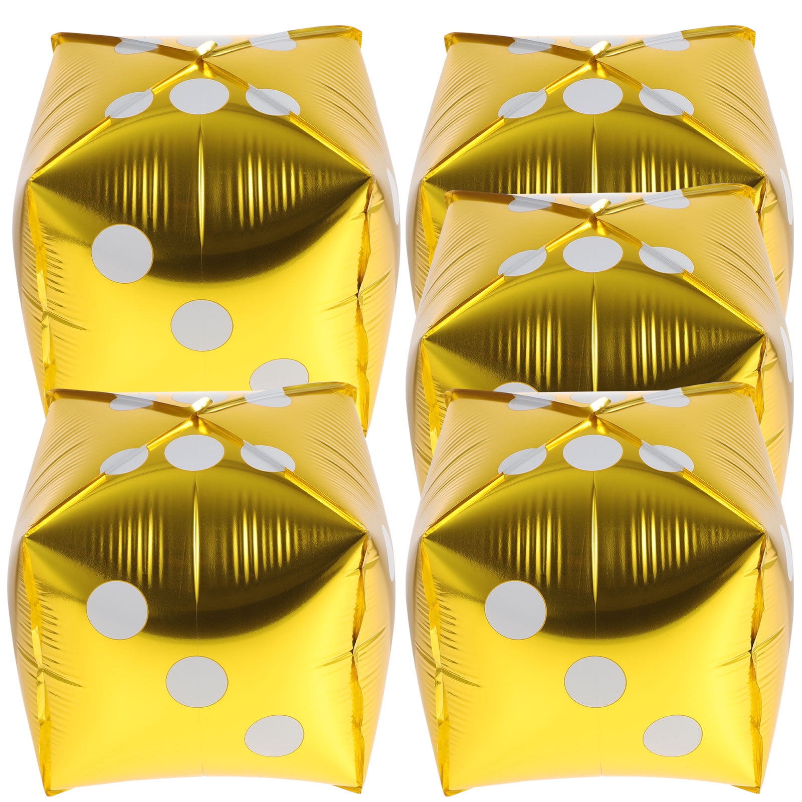 Eease 5pcs Dice Balloons Aluminum Foil Cube Balloons Casino Theme Party Decorations