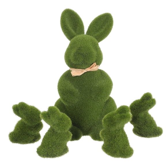 Eease 5pcs Easter Rabbit Artificial Grass Bunny Doll Decoration