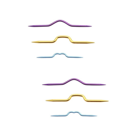 Eease 6 PCS Knitting Tool Sweater Hooks Knitting Needles Cable Needle Crooked Needle Sewing Needles (Random Color)