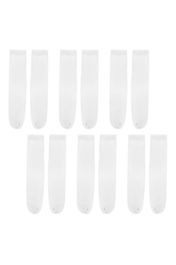 6 Pairs of Blank White Sublimation Socks Printable Socks Straight Blank Socks