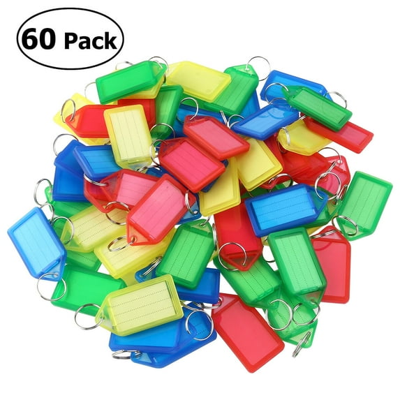 WRITWAA Writwaa 60Pcs Plastic Luggage Tags with White Paper Inserts for Hotels