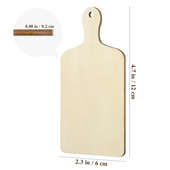 6-Piece Mini Wooden Cutting Boards with Handles for Cheese Serving and Food Prep Kitchen Set