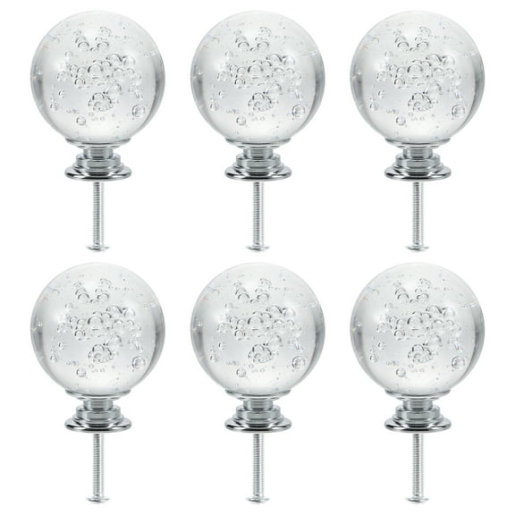 Eease 6pcs Bubble Cabinet Knob Crystal Clear Drawer Knobs 40mm