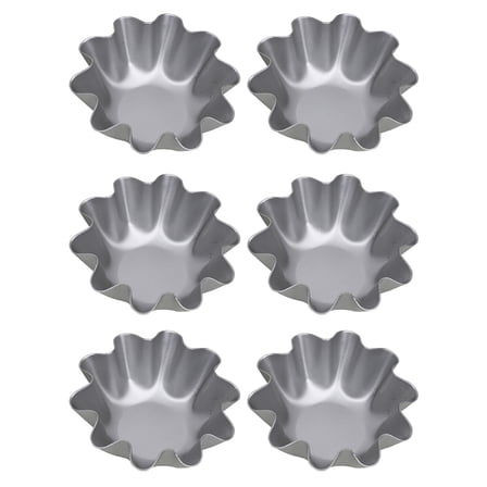 6pcs Egg Tart Tin Portuguese Tart Mould Baking Pan Mini Metal Pans (3.03X1.18in)