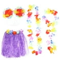 Eease 6pcs Hawaiian Hula Skirts & Lei Flowers Set for Summer Pool Party …