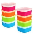 Eease 8Pcs Multicolor Classroom Storage Bins with Lids Stackable