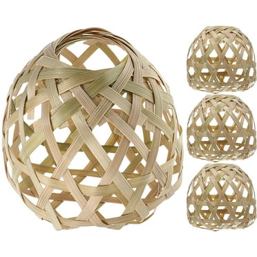 Eease Bamboo Ceiling Light Shade Night Light 4pcs Rustic Vintage Chandelier Cover