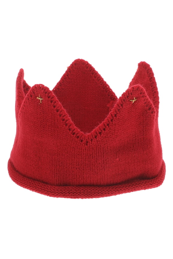 Birthday Party Knitted Hat Boy& Girl 1st Headband Beanie Warm Cap for Toddler Child Red