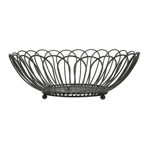 Eease Black Metal Wire Fruit Basket Serving Bowl