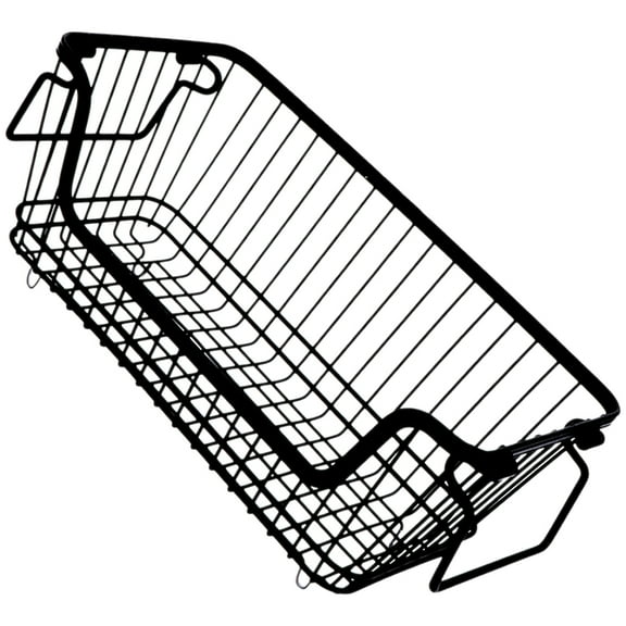 HEALEEP Bathroom Use Wire Mesh Storage Basket Black 1Set 12.6X6.3X5.9In