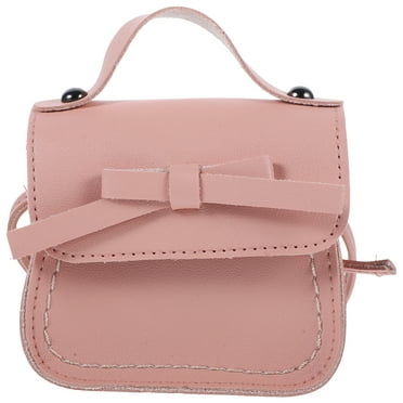 Eease Bowknot Leather Crossbody Bag with Top Handle - Mini Handbag for Women and Girls