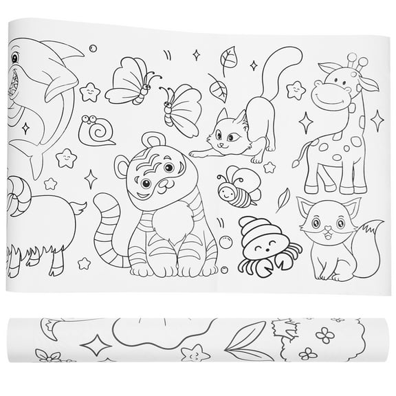 Eease Children's Drawing Roll Giant Coloring Poster - 2 Rolls Watercolor Paper Sheets