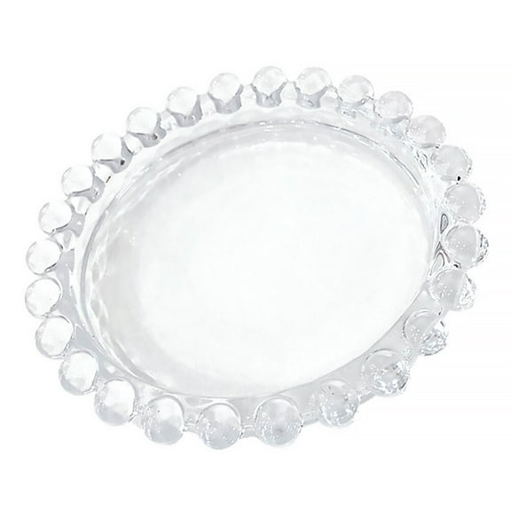 Eease Clear Glass Plates with Beaded Rim for Serving and Dining