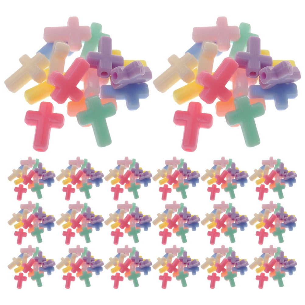 Eease Colorful Cross Spacer Beads 500pcs for Jewelry Making
