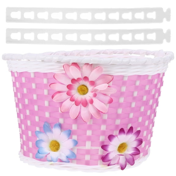 Eease Cute Flower Bike Basket for Kids - Front Handlebar Accessory
