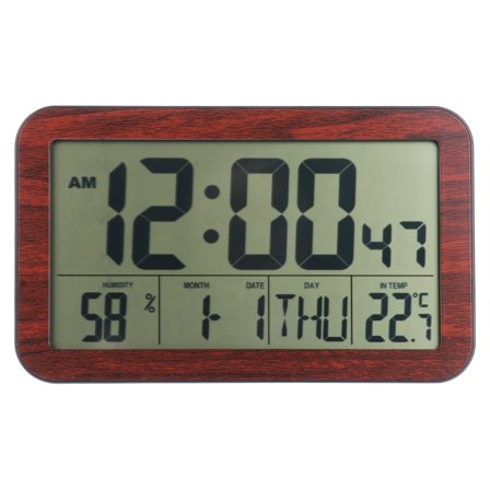 WRITWAA 1Pc Black Digital Hanging Clock for Home with Temperature Humidity Calendar Multifunction Display