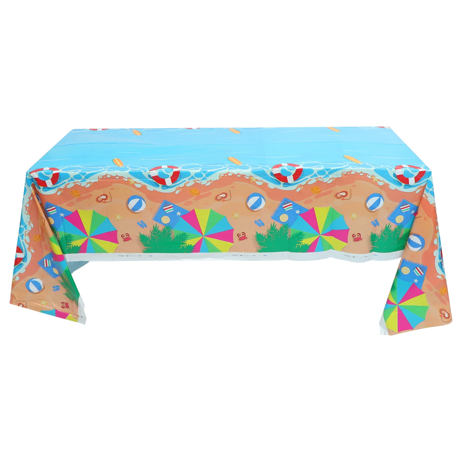 Tropical Plastic Tablecloth Roll - 40" X 100', Hibiscus Print For Luau & Hawaiian Beach Parties