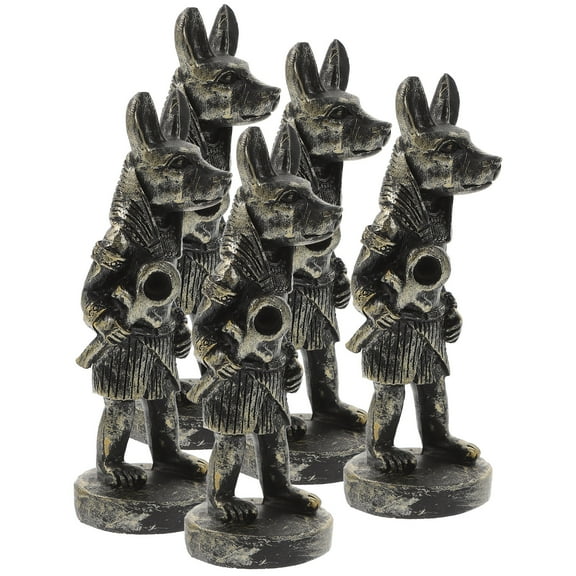 Eease Egyptian Anubis Figurines Set of 5 for Home Office Decor