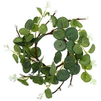 KALLORY Artificial Leaves Candle Wreath Ring for Decoration Multi Synthetic Material 6 Inch