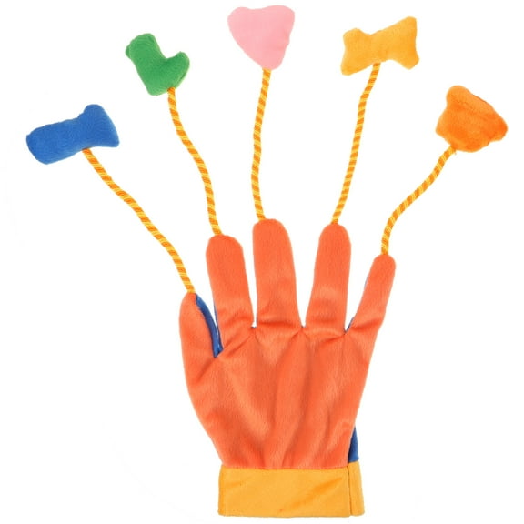 Eease Five Fingers Teaser Glove Interactive Pet Cat Teasing Toy Plush Pet Teaser Glove With Teaser Toy