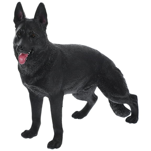 Eease German Shepherd Dog Figurine for Home/Office/Desktop - Realistic Black Sculpture