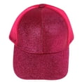 thumbnail image 1 of Eease Glitter Baseball Cap Ponytail Trucker Adjustable Athletic Trucker Hat Mesh Baseball Cap Hat Mesh Cap for ( Rosy ), 1 of 1