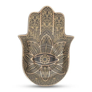 Eease Hamsa Jewelry Dish Trinket Tray Evil Eye Ring Holder Ceramic Hand of Fatima
