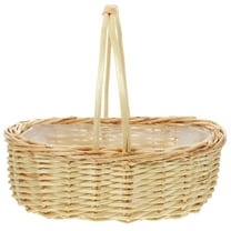Eease Handmade Wicker Flower Basket with Handle for Home Decor and Parties