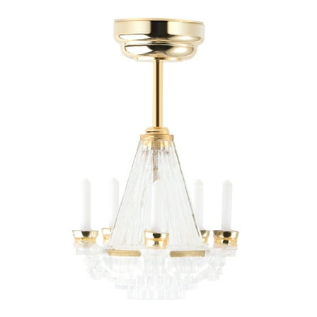 KALLORY Mini House Hanging Lamp Model Golden Iron Alloy 1Pcs 1.2x1.2x2.6in