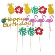 Eease Hawaiian Luau Cake Toppers 13Pcs for Summer Party