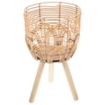 thumbnail image 1 of Tineasur Woven Planter Holder for Indoor Plants with Legs Bamboo Style 1Pack, 1 of 5