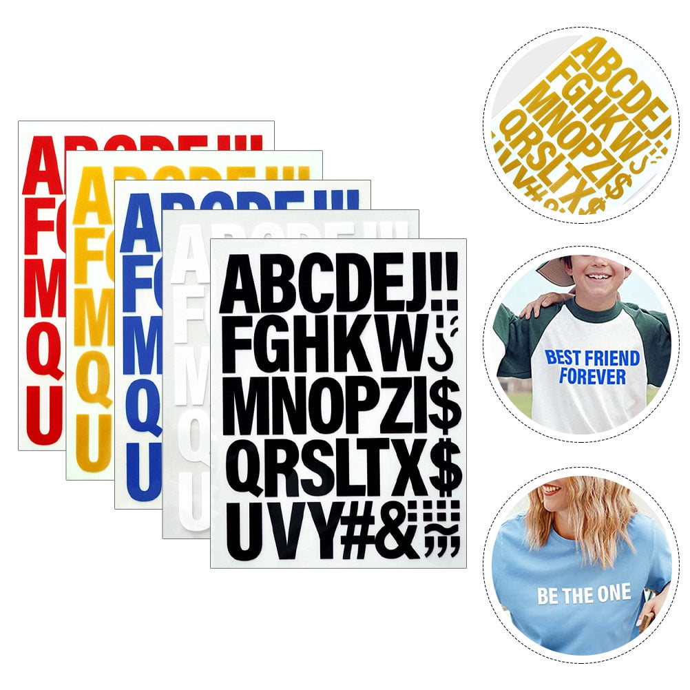 Eease Iron on Letter Patches - 5pcs Heat Transfer Alphabets for DIY Clothes & Crafts