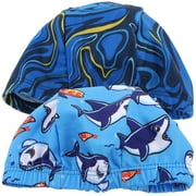 Eease Kids Spandex Swim Cap Shark Car Pattern