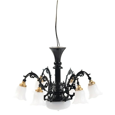 Eease LED Mini Ceiling Lamp 1:12 Dollhouse Chandelier Decoration Warm White Light