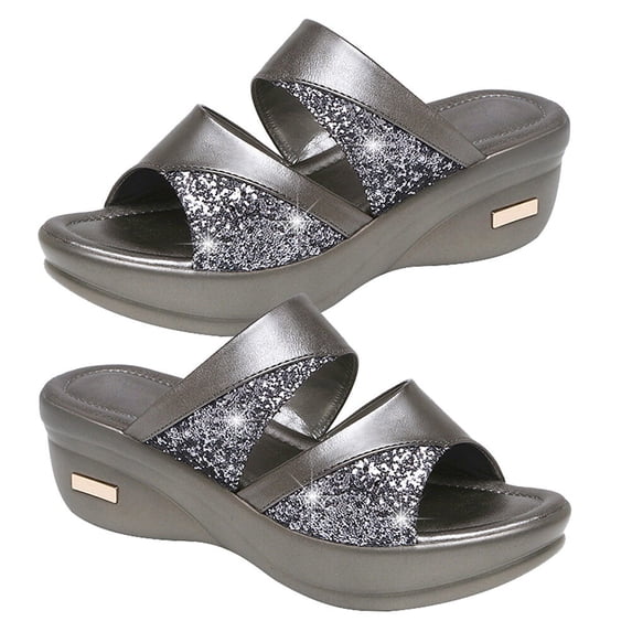 Eease LIFKOME Fish Mouth Wedge Sandal Women Backless Platform Thick Summer Slipper