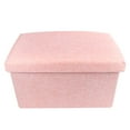 Eease Linen Storage Ottoman Cube Bench Removable Lid Rest Stool